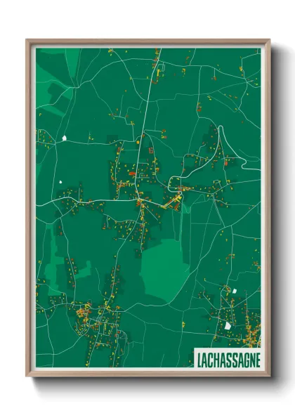 Une affiche de carte sur Lachassagne