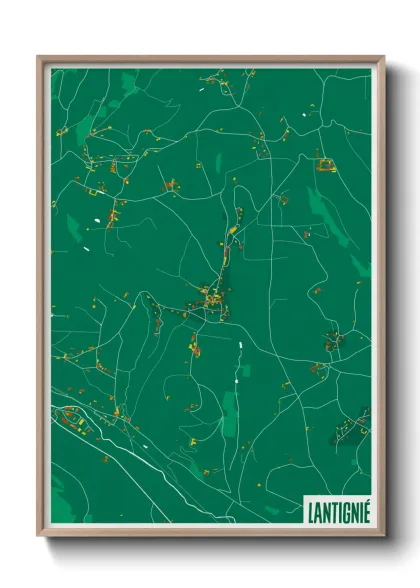 Une affiche de carte sur Lantignié
