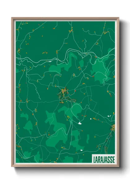 Une affiche de carte sur Larajasse