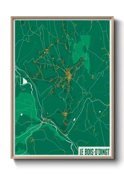Une affiche de carte sur Le Bois-d'Oingt