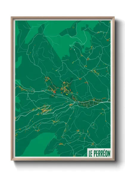 Une affiche de carte sur Le Perréon