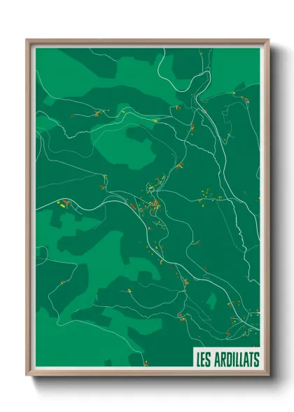 Une affiche de carte sur Les Ardillats