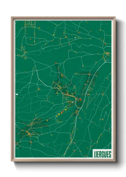 Une affiche de carte sur Liergues