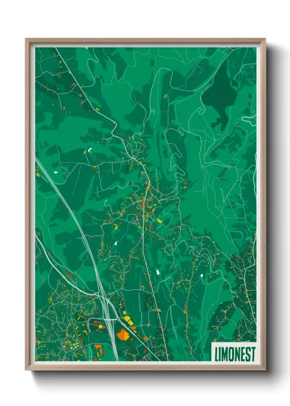 Une affiche de carte sur Limonest