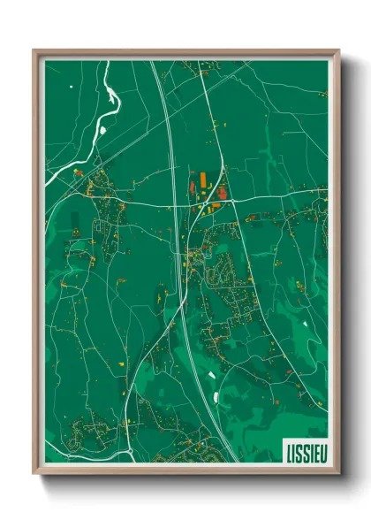 Une affiche de carte sur Lissieu
