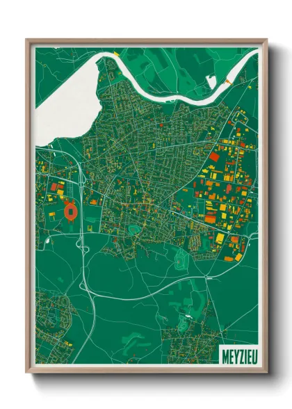 Une affiche de carte sur Meyzieu