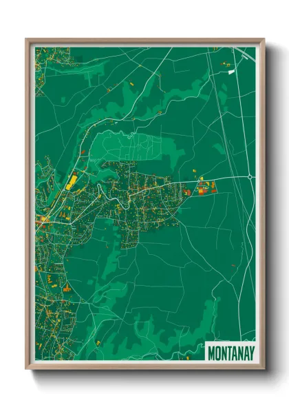 Une affiche de carte sur Montanay