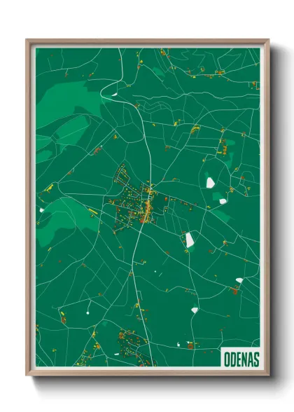 Une affiche de carte sur Odenas