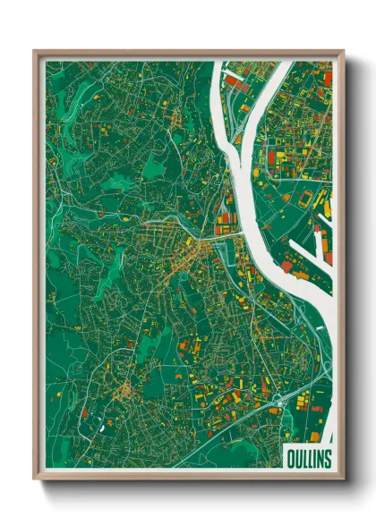 Une affiche de carte sur Oullins