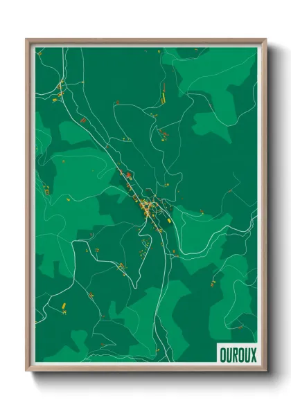 Une affiche de carte sur Ouroux