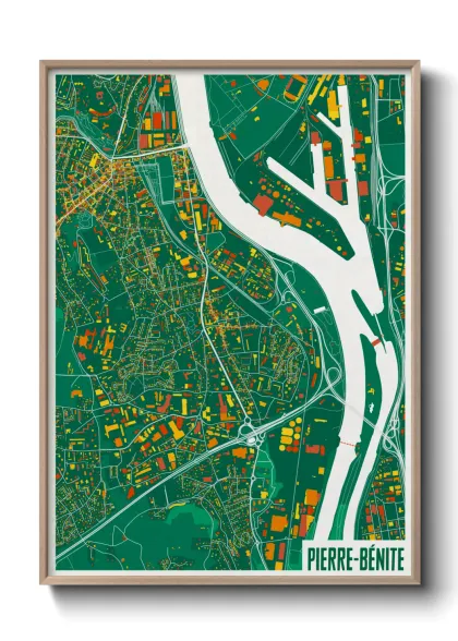 Une affiche de carte sur Pierre-Bénite