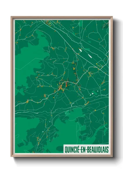 Une affiche de carte sur Quincié-en-Beaujolais