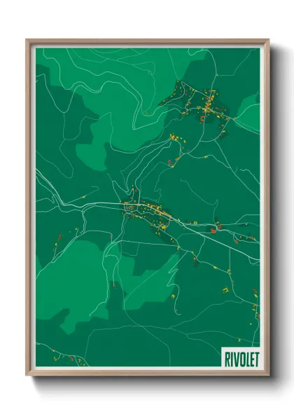 Une affiche de carte sur Rivolet