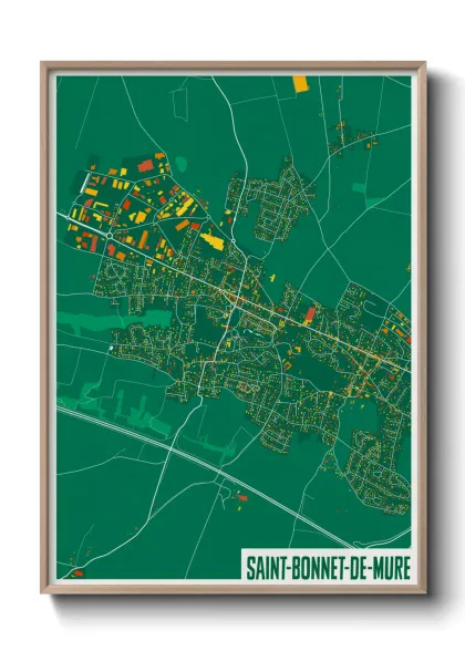 Une affiche de carte sur Saint-Bonnet-de-Mure