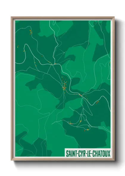 Une affiche de carte sur Saint-Cyr-le-Chatoux