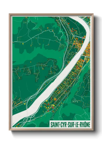 Une affiche de carte sur Saint-Cyr-sur-le-Rhône
