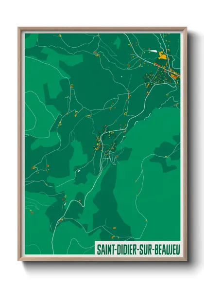 Une affiche de carte sur Saint-Didier-sur-Beaujeu