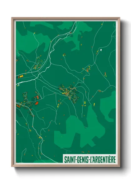 Une affiche de carte sur Saint-Genis-l'Argentière