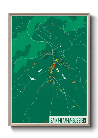 Une affiche de carte sur Saint-Jean-la-Bussière