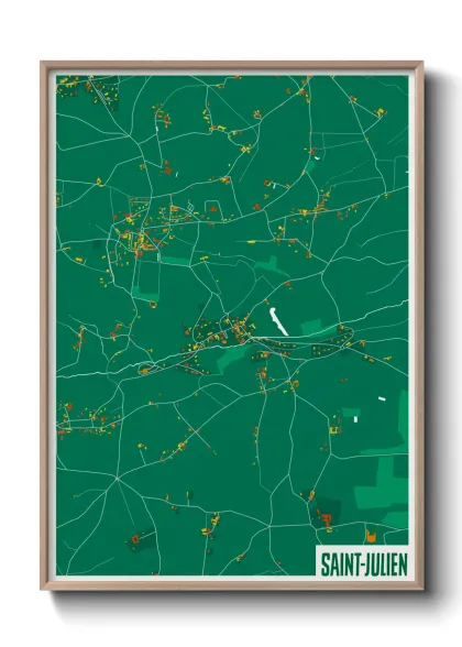 Une affiche de carte sur Saint-Julien