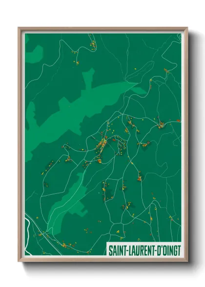 Une affiche de carte sur Saint-Laurent-d'Oingt