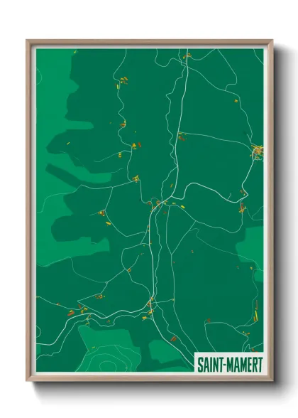 Une affiche de carte sur Saint-Mamert