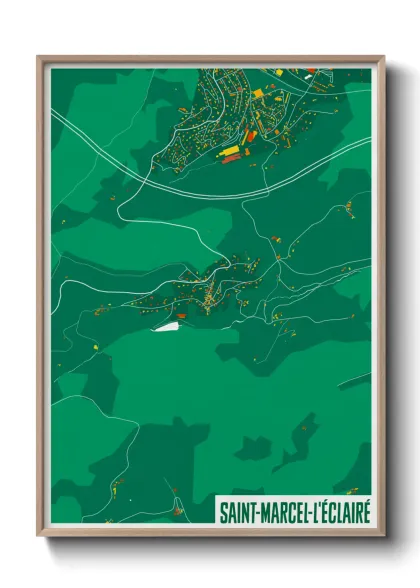 Une affiche de carte sur Saint-Marcel-l'Éclairé