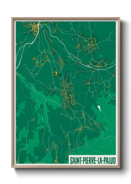 Une affiche de carte sur Saint-Pierre-la-Palud