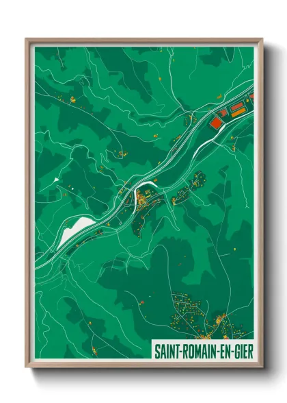 Une affiche de carte sur Saint-Romain-en-Gier