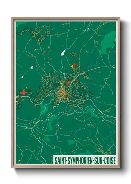Une affiche de carte sur Saint-Symphorien-sur-Coise