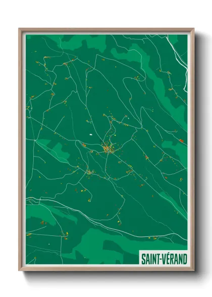 Une affiche de carte sur Saint-Vérand