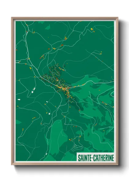 Une affiche de carte sur Sainte-Catherine