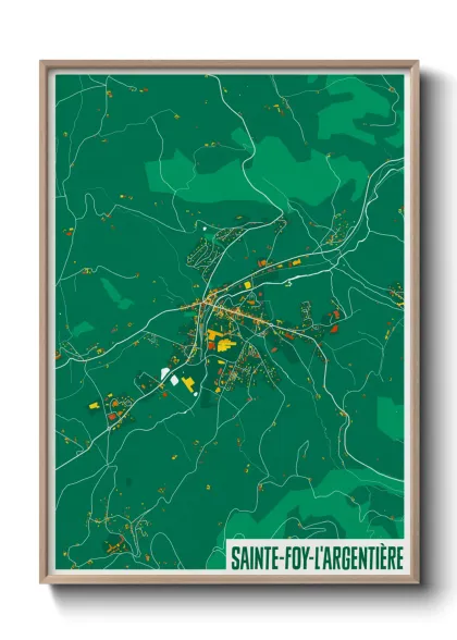 Une affiche de carte sur Sainte-Foy-l'Argentière