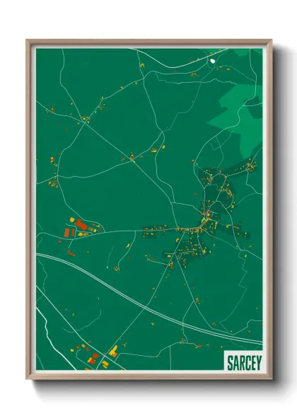 Une affiche de carte sur Sarcey