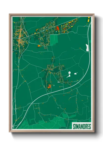 Une affiche de carte sur Simandres