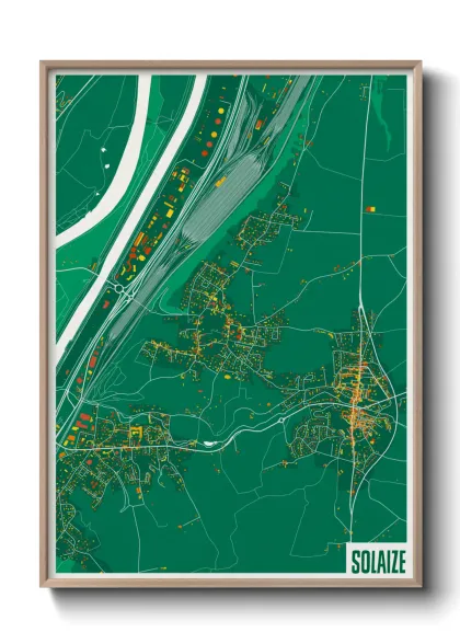Une affiche de carte sur Solaize