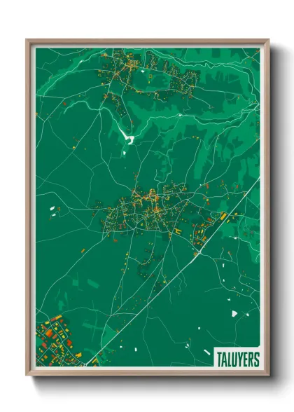 Une affiche de carte sur Taluyers