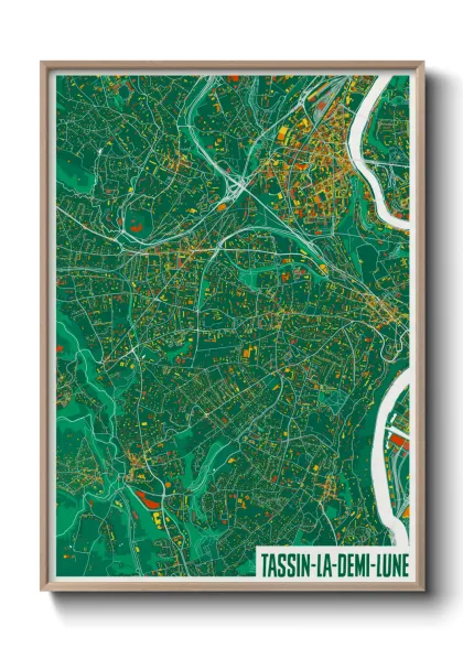 Une affiche de carte sur Tassin-la-Demi-Lune