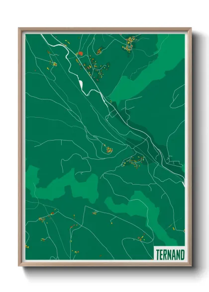 Une affiche de carte sur Ternand