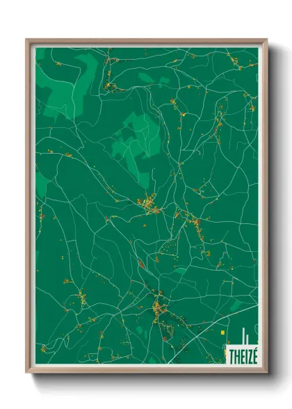 Une affiche de carte sur Theizé