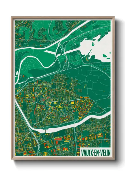 Une affiche de carte sur Vaulx-en-Velin