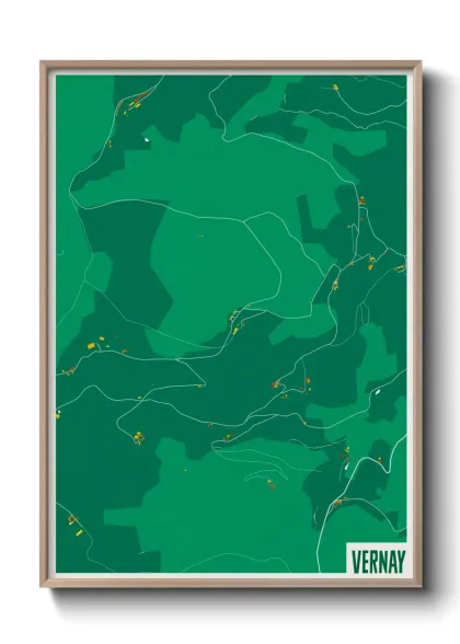 Une affiche de carte sur Vernay