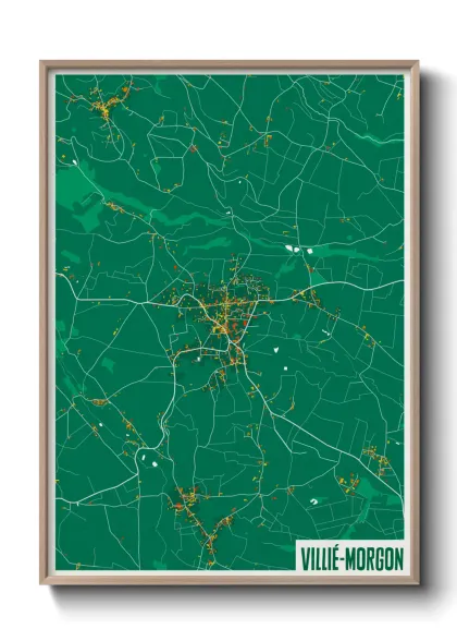 Une affiche de carte sur Villié-Morgon