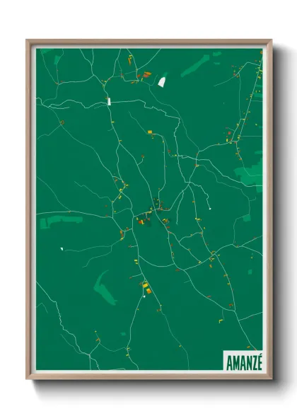 Une affiche de carte sur Amanzé