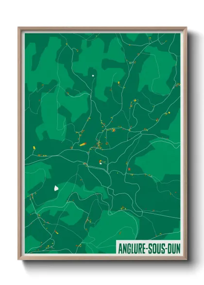 Une affiche de carte sur Anglure-sous-Dun