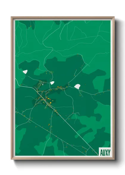 Une affiche de carte sur Auxy