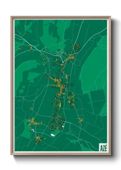 Une affiche de carte sur Azé