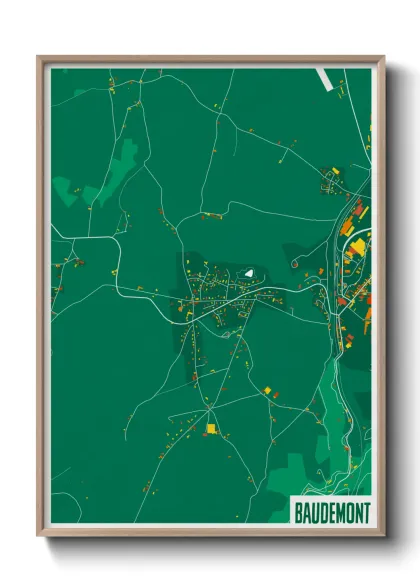 Une affiche de carte sur Baudemont