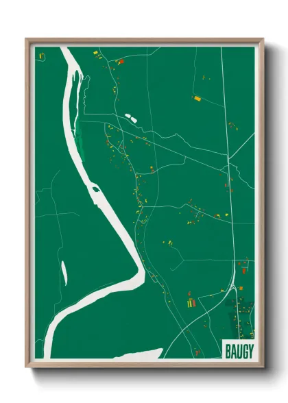 Une affiche de carte sur Baugy