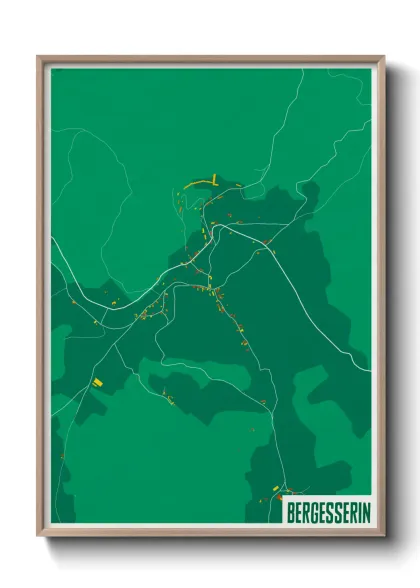 Une affiche de carte sur Bergesserin